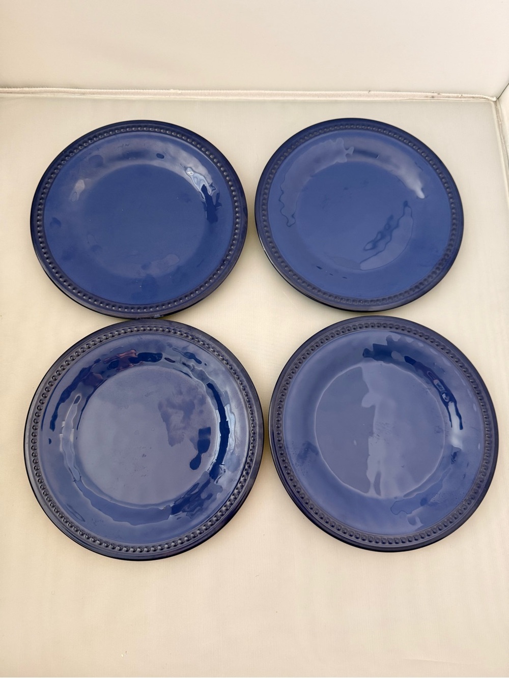 Pier1 Imports Melamine Plates 8.5" Blue BPA Free Outdoor Dining